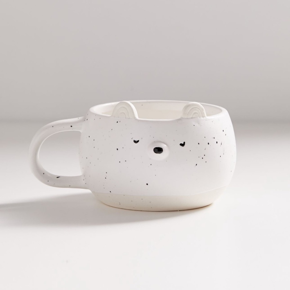 Callisto White Speckled Bear Mug